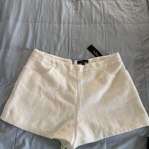 Lulu's White Textured High-Waist Women's Shorts